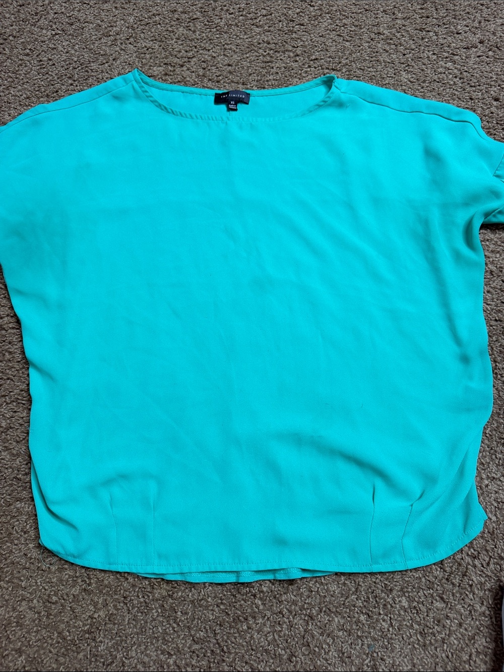 The Limited Turquoise Short Sleeve Blouse